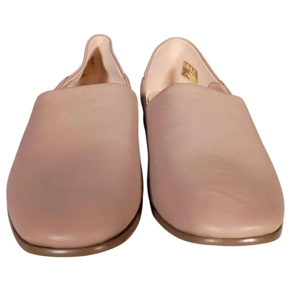 Clarks Pure Tone Loafer Shoes Womens 9 M Nude Leather Slip On Comfort